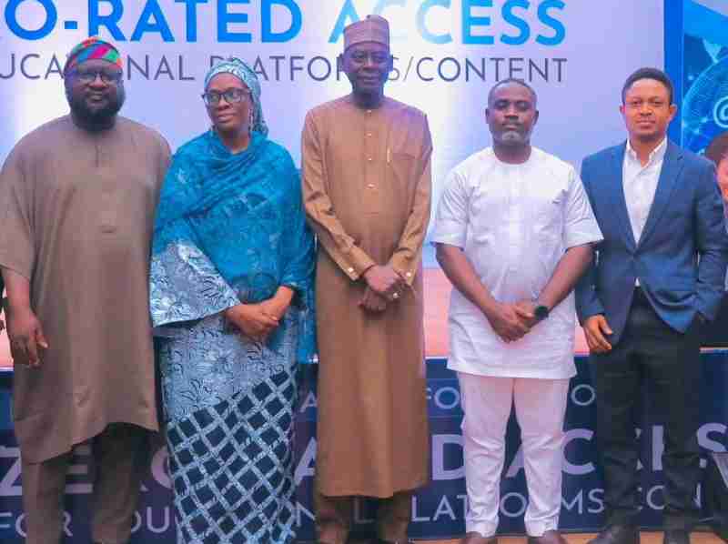 L-R: Dr Yinka Ayorinde, UNESCO Representative, Abuja office, Hajjia Zainab Abubakar Sulieman, Director ICT, Federal Ministry of Education; Mr Ayuba Shuaibu, Director Policy, Competition and Economic Analysis, Nigerian Communications Commission; Mr Emmanuel Udo Udiok, Representative of Federal Ministry of Communications Innovation and Digital Economy; and Mr Enje Egede, Senior Manager Instructional Design, U-Lesson Group; during the Stakeholders Consultation Forum on Zero-Rated Access on Educational Platforms/ Content on July 14, 2026 in Abuja
